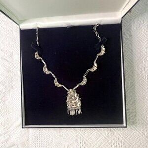 Silver 950 Peruvian Filigree Lloronas Necklace in Box Handcrafted